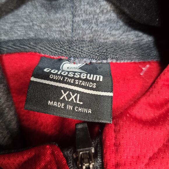 Maryland Terrapins Hoodie Mens XXL Red Gray College Football Colosseum Pullover - Picture 5 of 6